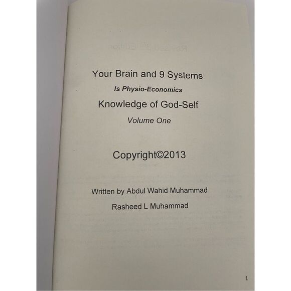 Your Brain and 9 Systems Physio Economics Knowledge of God Self Abdul Muhammad - Picture 3 of 4
